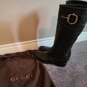 EUC Authentic Gucci pebble leather riding boots size 8